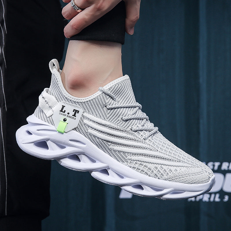 Scarpe da ginnastica sportive da uomo virali TikTok con lacci 2024 alla moda casual con suola intrecciata ultraleggera e testurizzata, scarpe comode | 2206