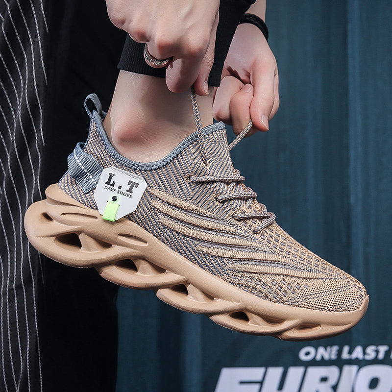 Scarpe da ginnastica sportive da uomo virali TikTok con lacci 2024 alla moda casual con suola intrecciata ultraleggera e testurizzata, scarpe comode | 2206