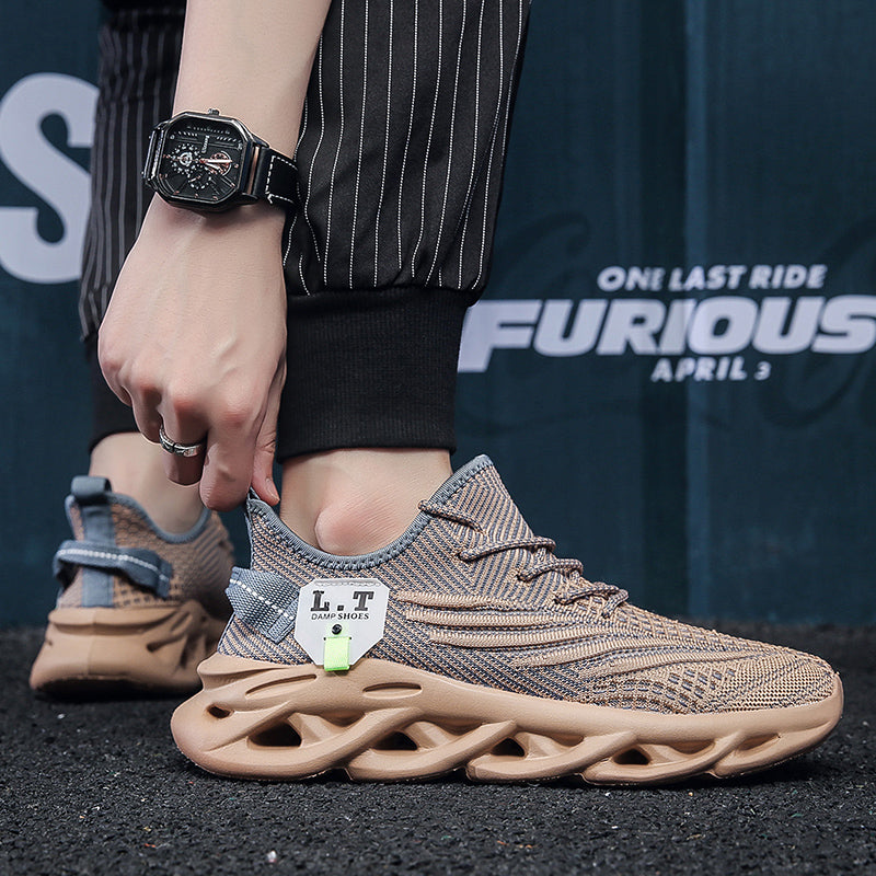 Scarpe da ginnastica sportive da uomo virali TikTok con lacci 2024 alla moda casual con suola intrecciata ultraleggera e testurizzata, scarpe comode | 2206
