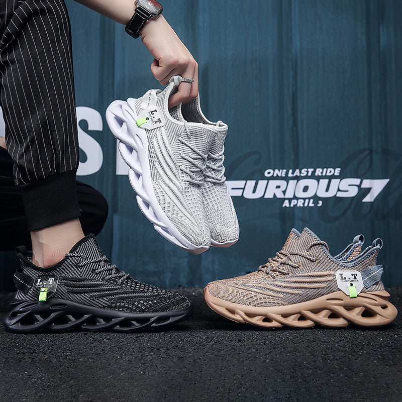 Scarpe da ginnastica sportive da uomo virali TikTok con lacci 2024 alla moda casual con suola intrecciata ultraleggera e testurizzata, scarpe comode | 2206