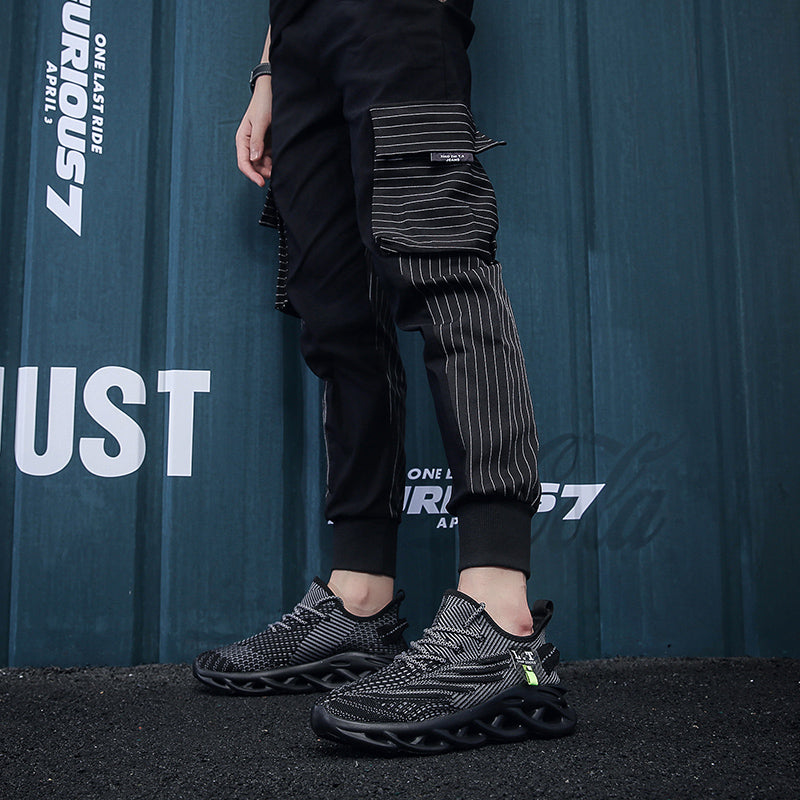 Scarpe da ginnastica sportive da uomo virali TikTok con lacci 2024 alla moda casual con suola intrecciata ultraleggera e testurizzata, scarpe comode | 2206