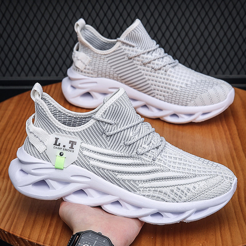 Scarpe da ginnastica sportive da uomo virali TikTok con lacci 2024 alla moda casual con suola intrecciata ultraleggera e testurizzata, scarpe comode | 2206