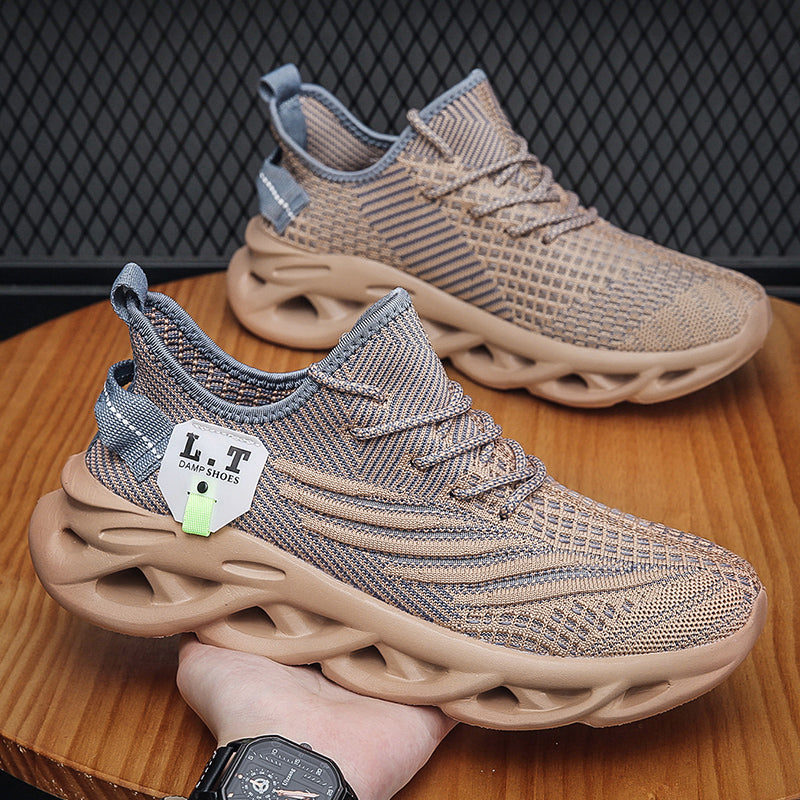 Scarpe da ginnastica sportive da uomo virali TikTok con lacci 2024 alla moda casual con suola intrecciata ultraleggera e testurizzata, scarpe comode | 2206