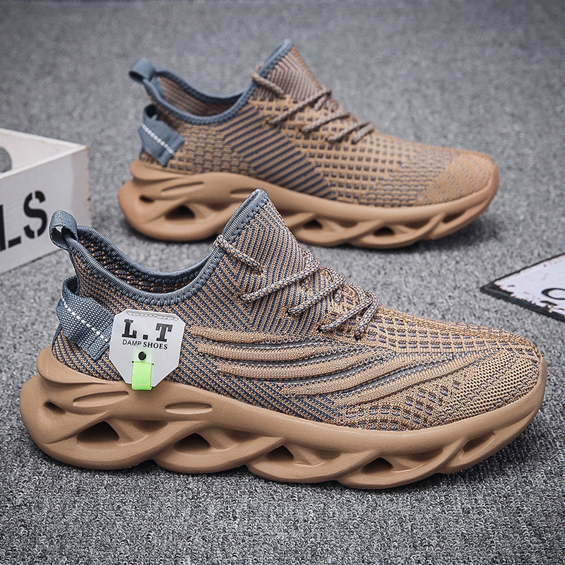 Scarpe da ginnastica sportive da uomo virali TikTok con lacci 2024 alla moda casual con suola intrecciata ultraleggera e testurizzata, scarpe comode | 2206