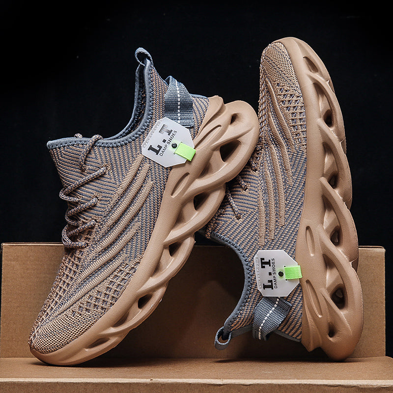Scarpe da ginnastica sportive da uomo virali TikTok con lacci 2024 alla moda casual con suola intrecciata ultraleggera e testurizzata, scarpe comode | 2206