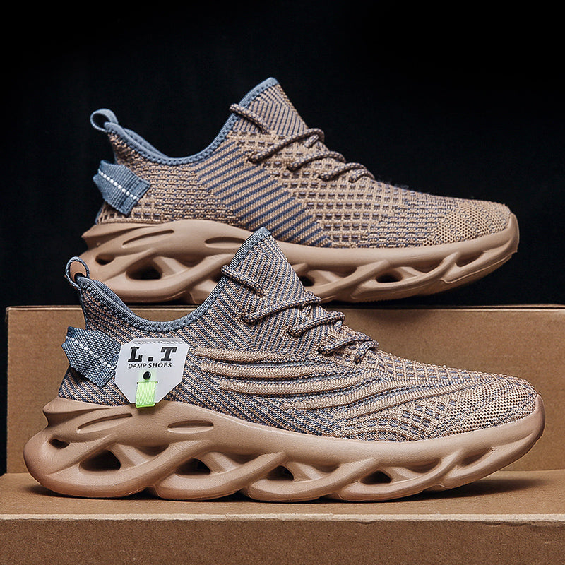 Scarpe da ginnastica sportive da uomo virali TikTok con lacci 2024 alla moda casual con suola intrecciata ultraleggera e testurizzata, scarpe comode | 2206