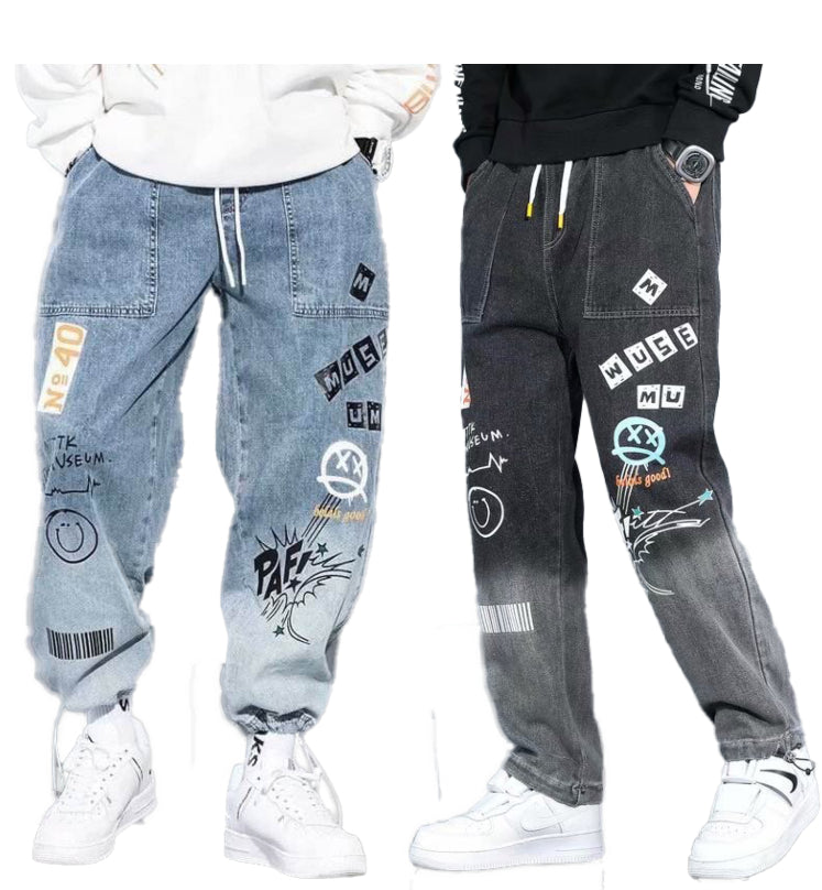 Pantalon en jean pour homme, nouveau design Toon, imprimé, décontracté, ample, mode, cargo | K5266