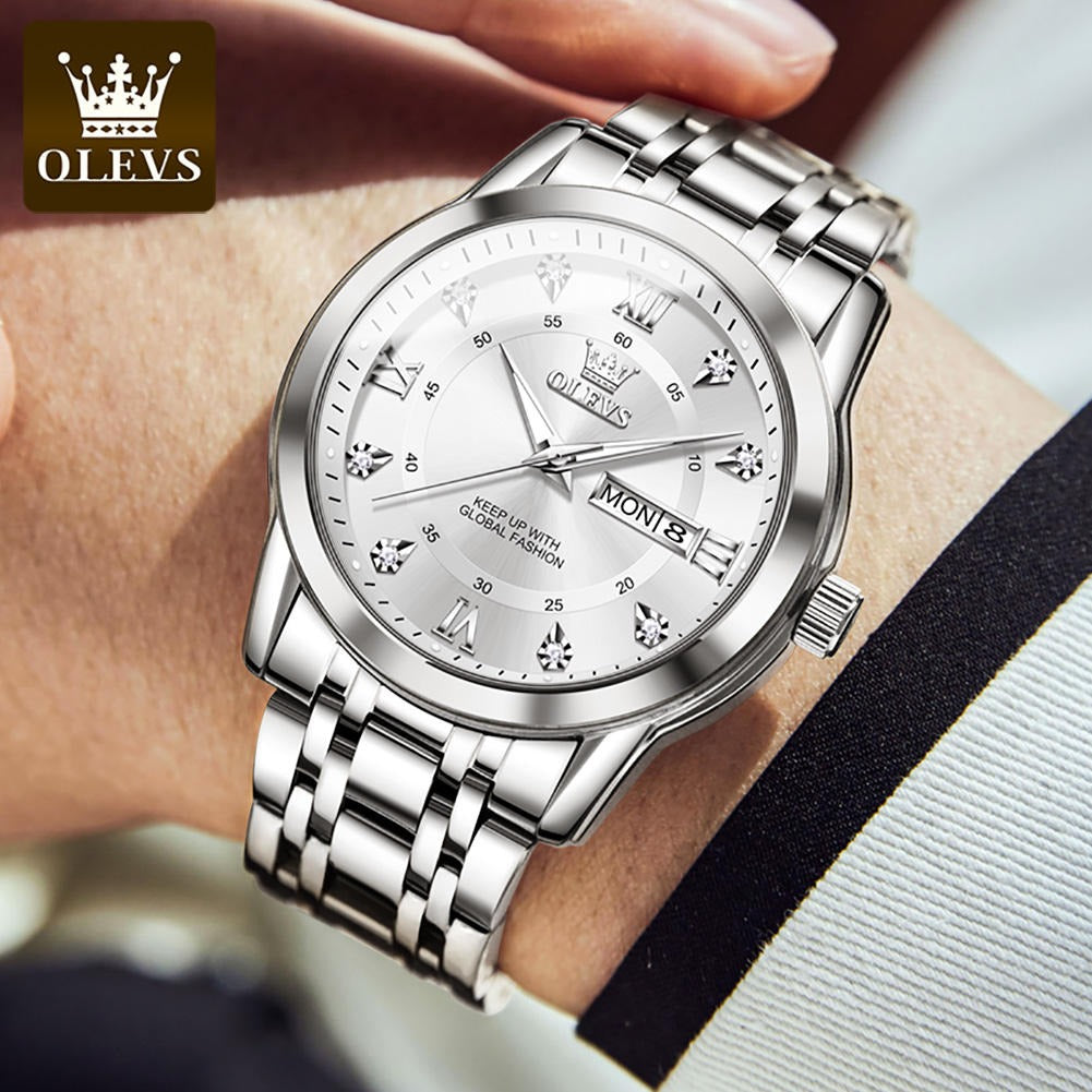 Luxury Stainless Steel Quartz Watch for Men High Quality Casual & Business Gold Wristwatch | 5513