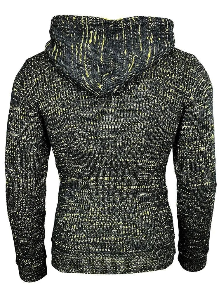 Pull à capuche et manches longues pour homme, élégant et chaud, avec col zippé et sweat-shirt d'hiver