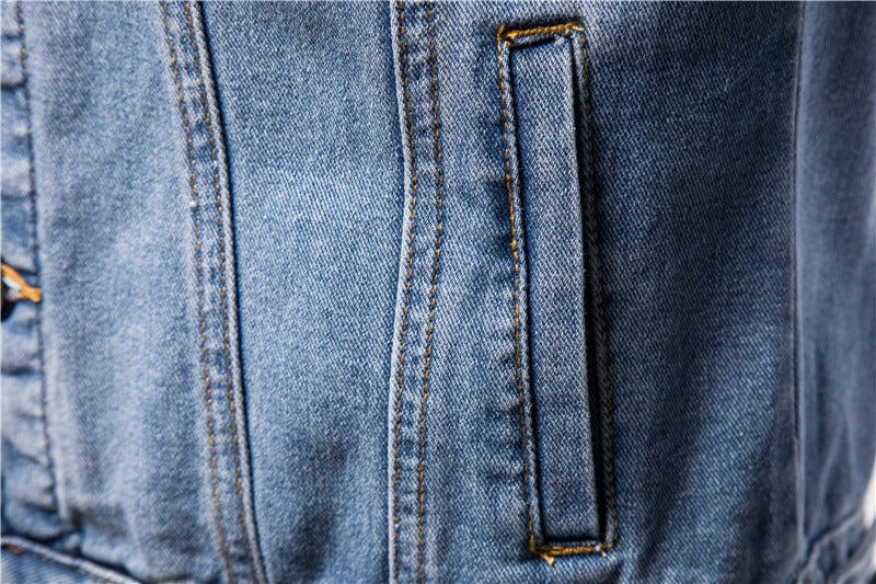 Giacca invernale da uomo a maniche lunghe in cotone casual taglie forti in denim | jk609