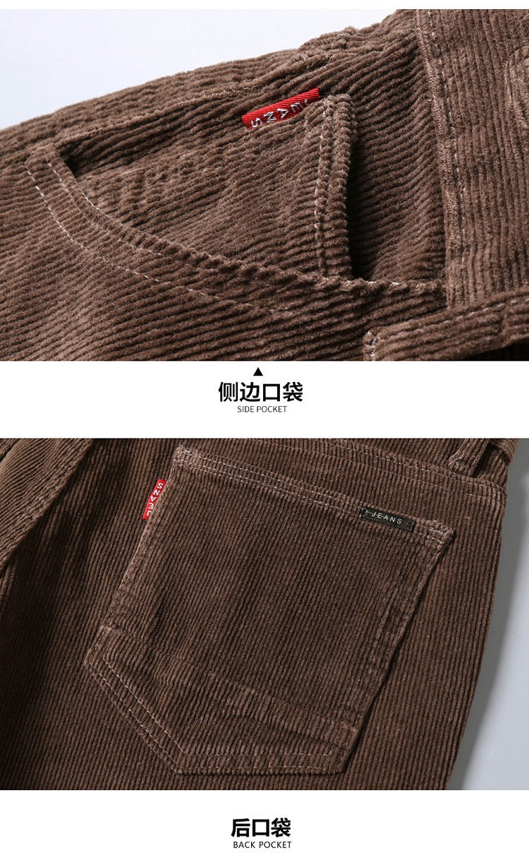 Jeans da uomo in velluto a coste dritto slim fit pantaloni versatili elastici business casual pantaloni comodi elastici | 6686
