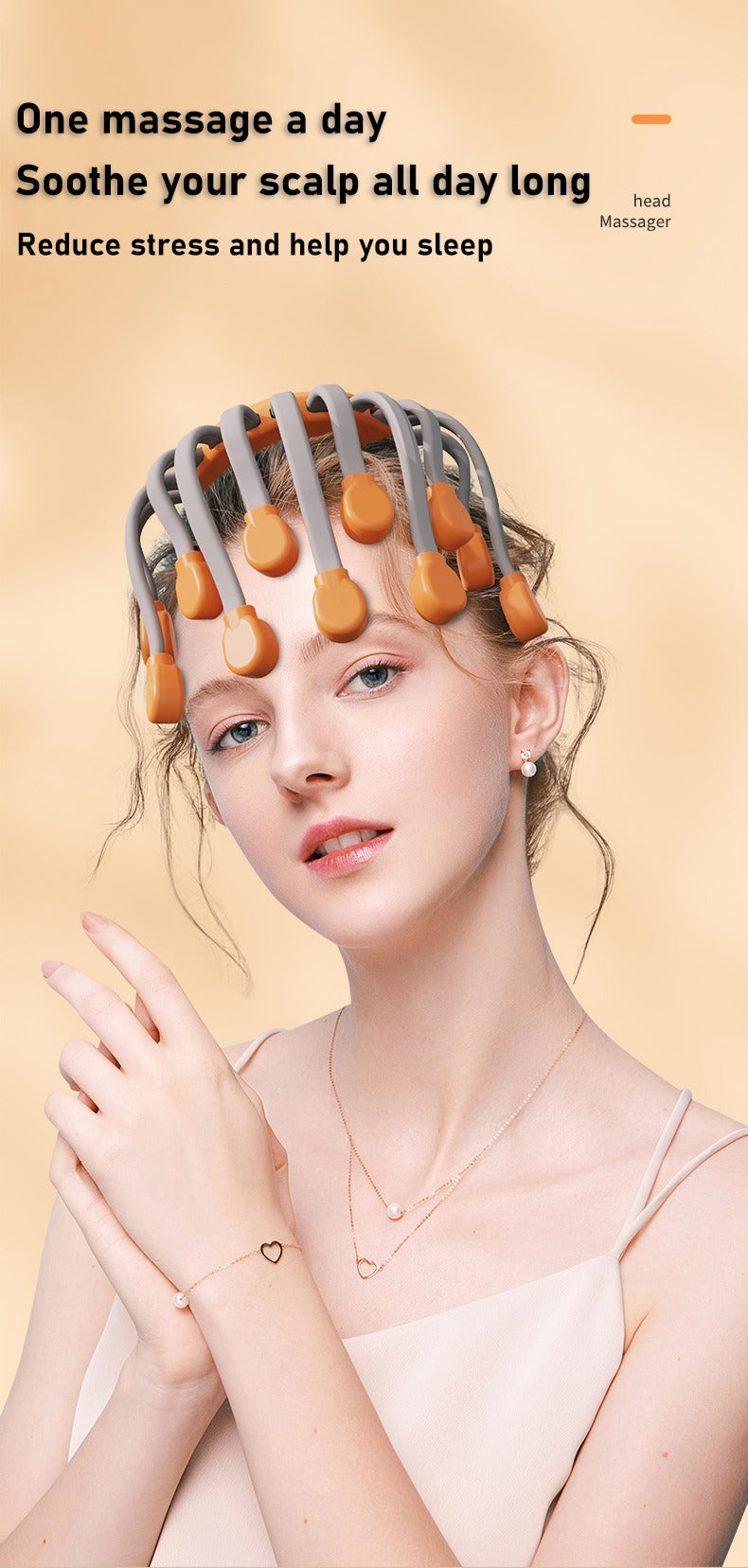 Appareil de massage intelligent pour le cuir chevelu et la tête, appareil de relaxation pour tout le corps, soulage la fatigue, appareil de massage électrique pour le cuir chevelu Octopus | MZ-HM156