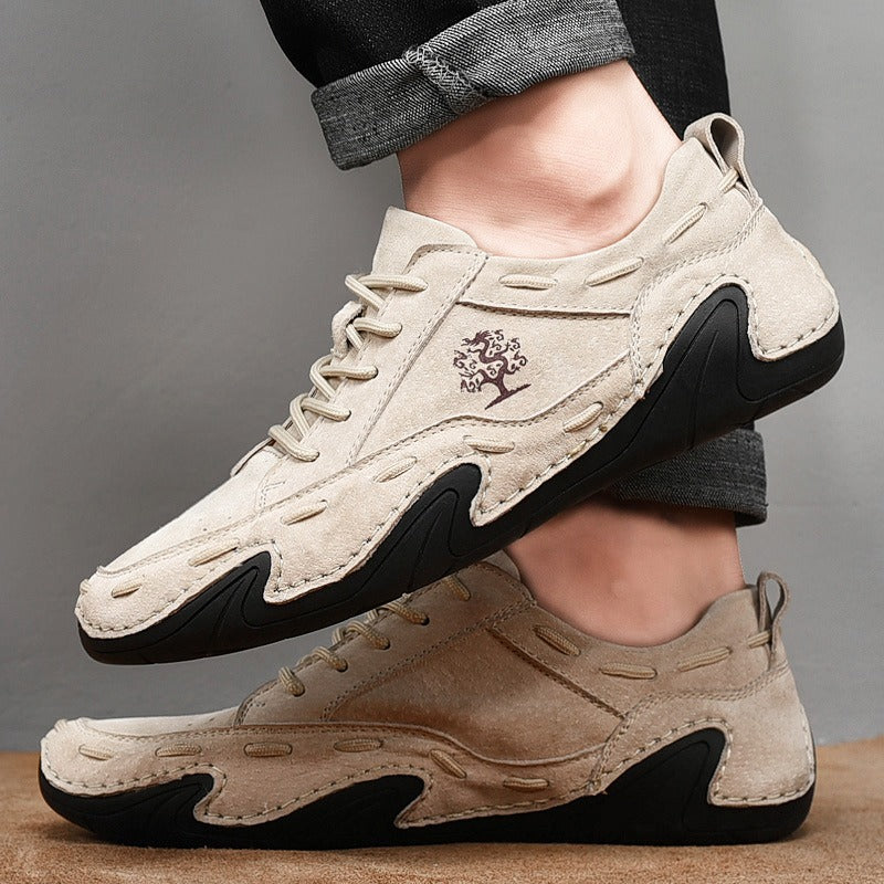 Scarpe da ginnastica casual in pelle da uomo fatte a mano, mocassini traspiranti, scarpe da barca da passeggio | 88897