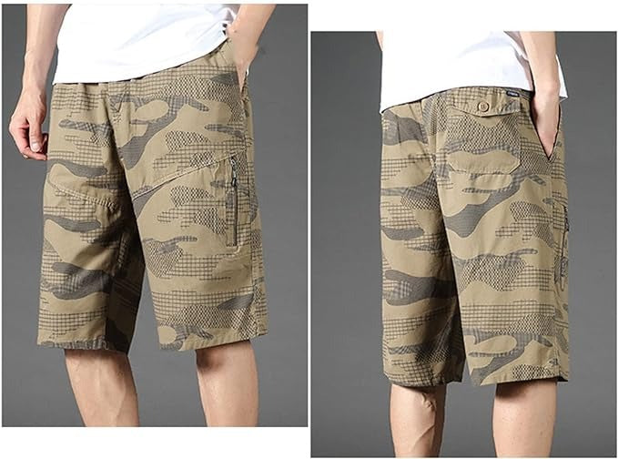 Men's Cargo Work Shorts Summer Multi-pocket Camo Combat Casual Half Pants | SHM3318