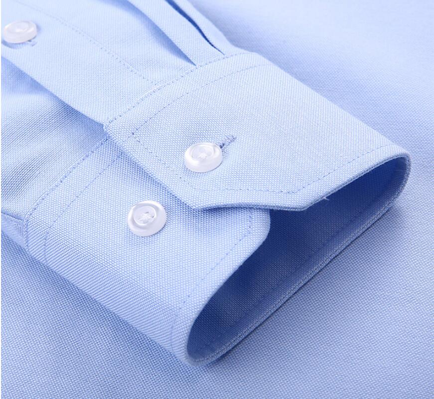 Camicia casual da uomo in Oxford filato tinta unita a maniche lunghe, abbigliamento autunnale | NJF