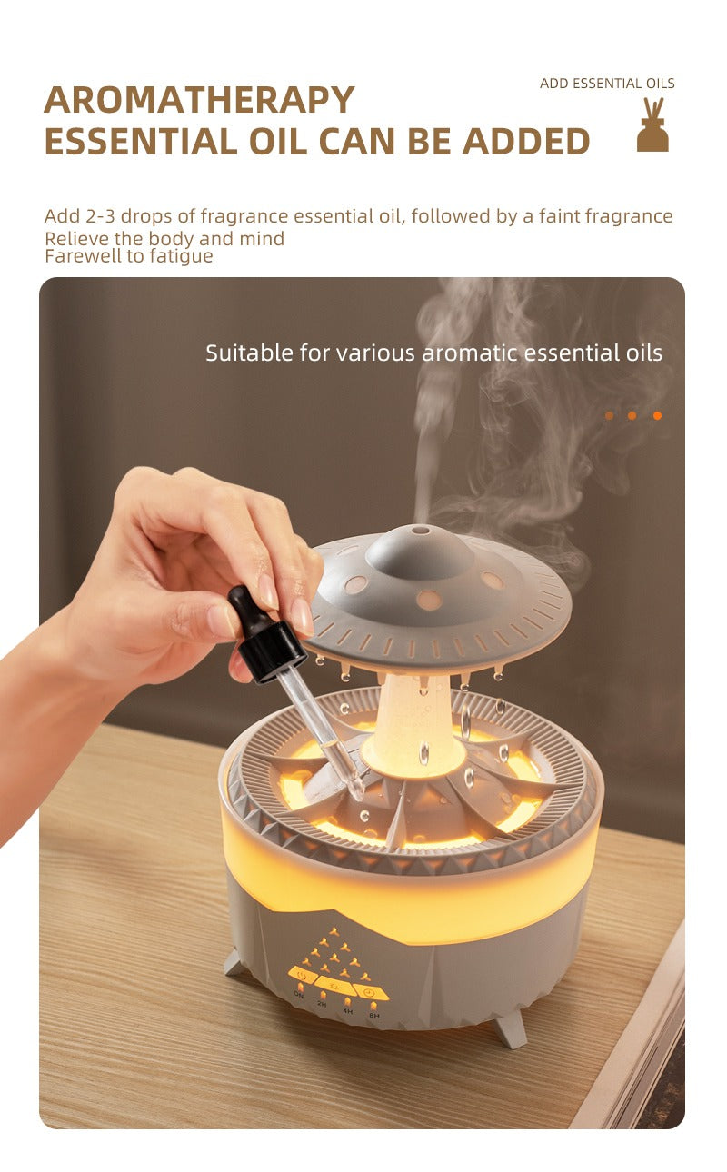 Telecomando Raindrop Cloud Umidificatore 7 colori LED Lampada UFO Diffusori di aromi | X01