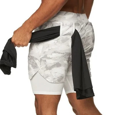 Pantaloncini sportivi corti comodi da uomo con tasche, pantaloncini casual elastici | DK-858