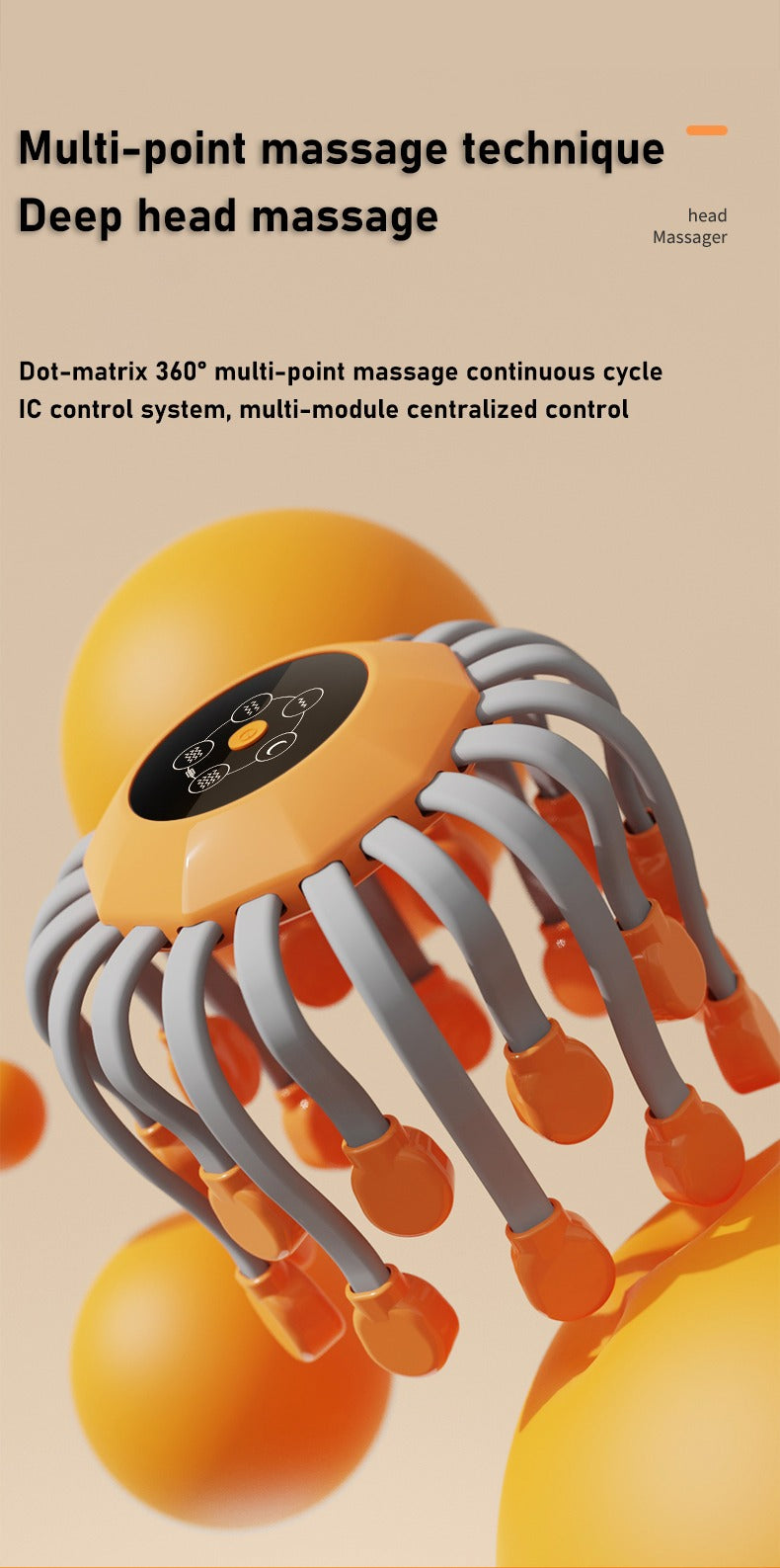 Appareil de massage intelligent pour le cuir chevelu et la tête, appareil de relaxation pour tout le corps, soulage la fatigue, appareil de massage électrique pour le cuir chevelu Octopus | MZ-HM156