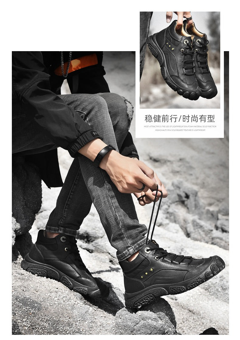 Bottes classiques formelles en cuir pour hommes, chaussures de randonnée imperméables pour l'extérieur | 5202