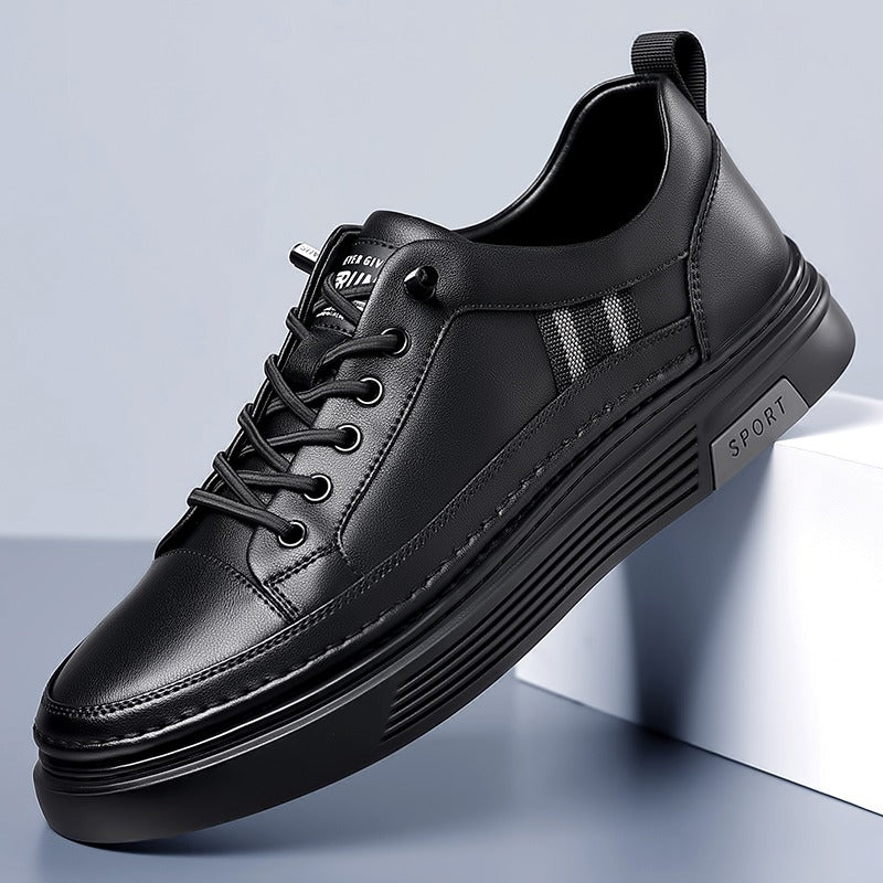 Sneakers in pelle casual con punta affilata comode scarpe traspiranti con lacci | L8081