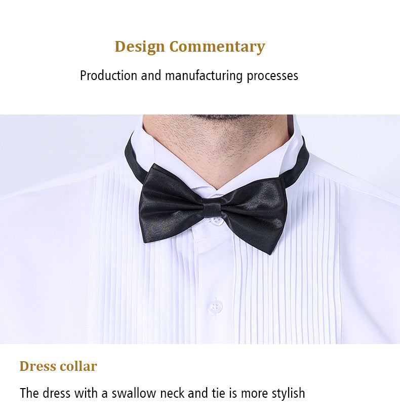 Camicia da uomo con doppia pieghe, elegante camicia francese da lavoro di alta qualità | LF631