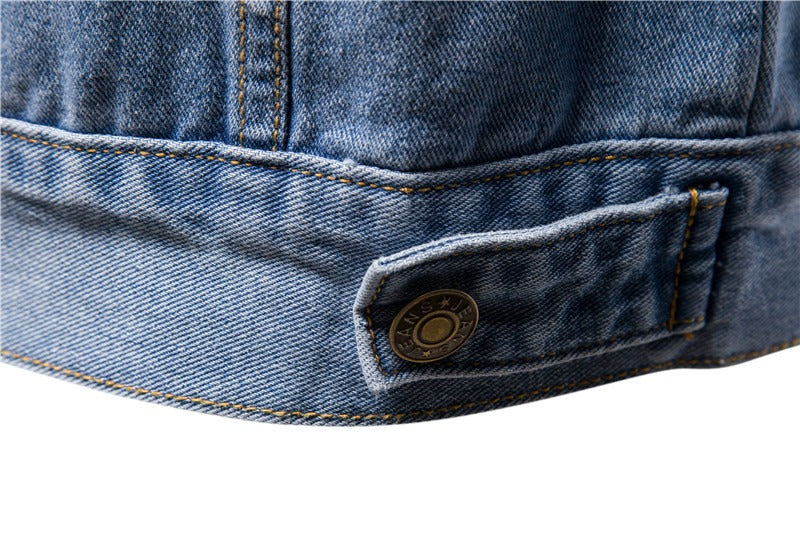 Giacca invernale da uomo a maniche lunghe in cotone casual taglie forti in denim | jk609