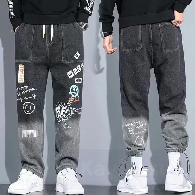 Pantalon en jean pour homme, nouveau design Toon, imprimé, décontracté, ample, mode, cargo | K5266
