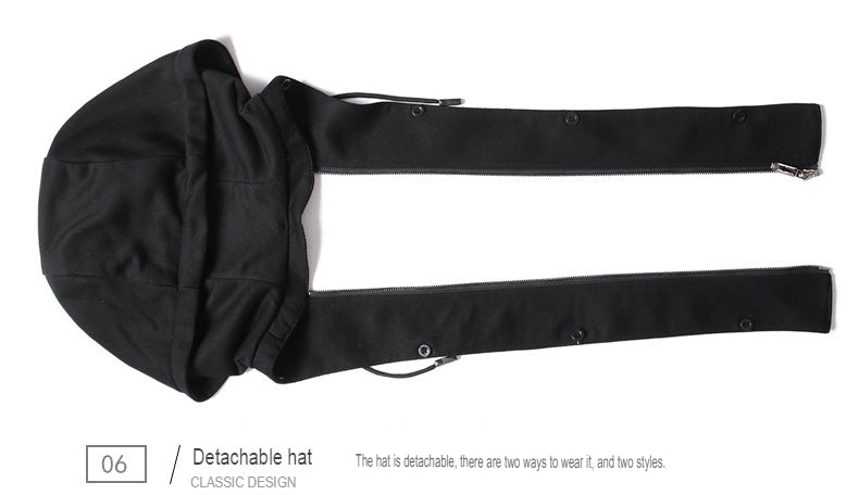 Trench antivento da uomo, lungo, softshell, con cappuccio, tasche laterali, cappotto caldo doppiopetto | HHN14-1