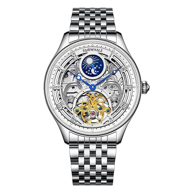 Orologio da polso automatico di lusso meccanico da uomo in acciaio inossidabile impermeabile | J117