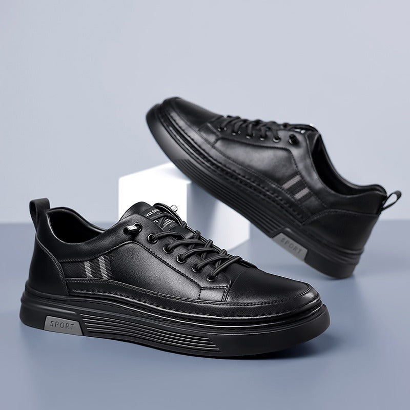 Sneakers in pelle casual con punta affilata comode scarpe traspiranti con lacci | L8081