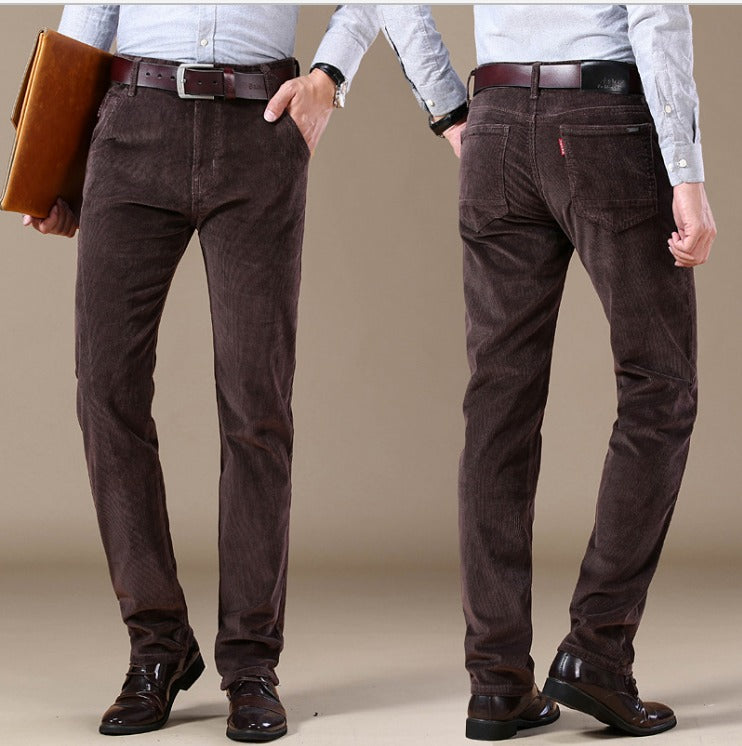Jeans da uomo in velluto a coste dritto slim fit pantaloni versatili elastici business casual pantaloni comodi elastici | 6686