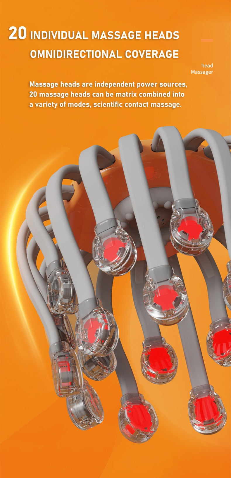 Appareil de massage intelligent pour le cuir chevelu et la tête, appareil de relaxation pour tout le corps, soulage la fatigue, appareil de massage électrique pour le cuir chevelu Octopus | MZ-HM156