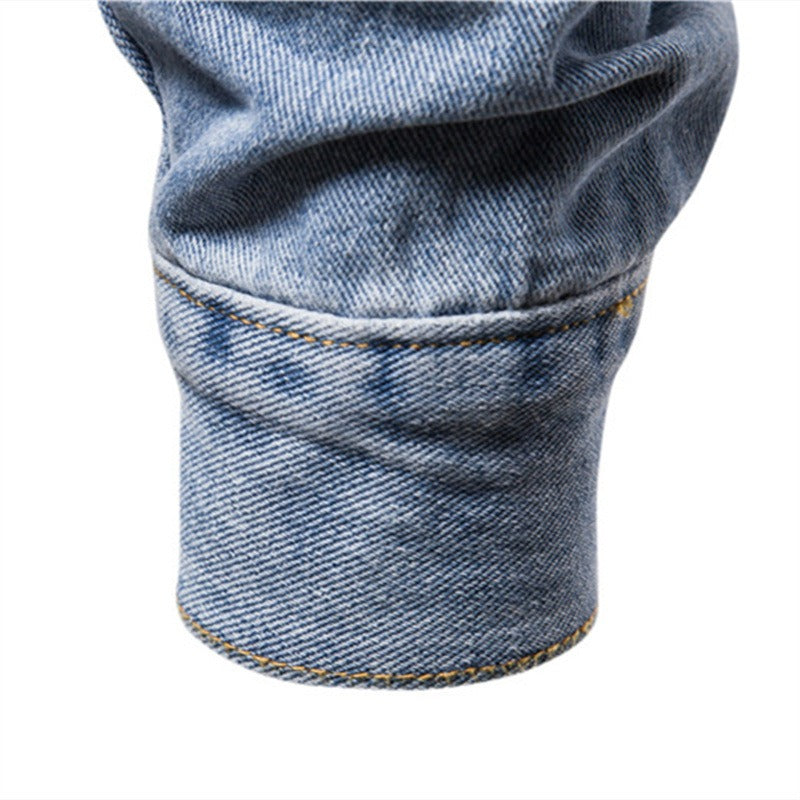 Giacca invernale da uomo a maniche lunghe in cotone casual taglie forti in denim | jk609