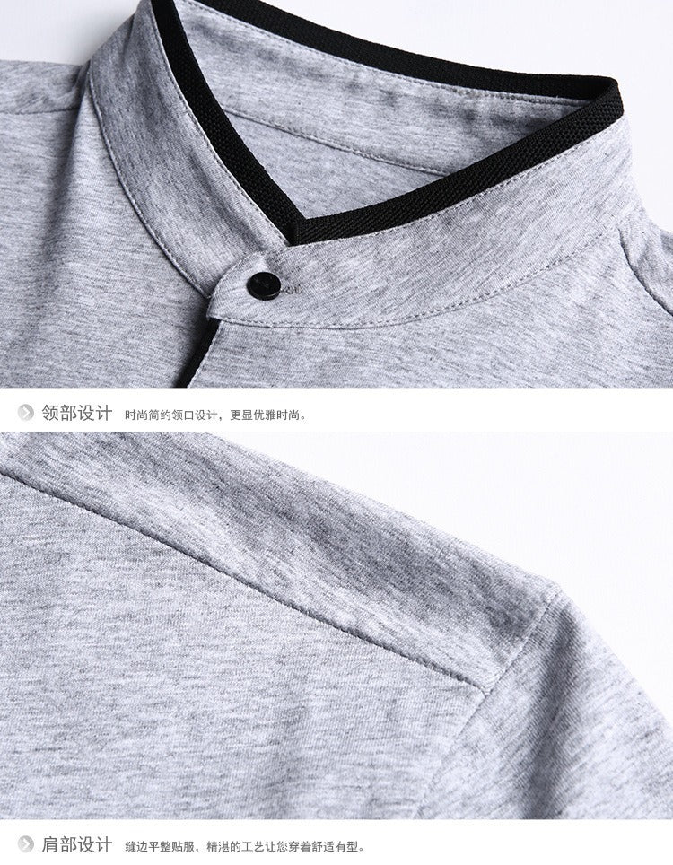 T-shirt d'été à manches courtes et col montant pour homme | T-shirts décontractés et ajustés | 029/6803