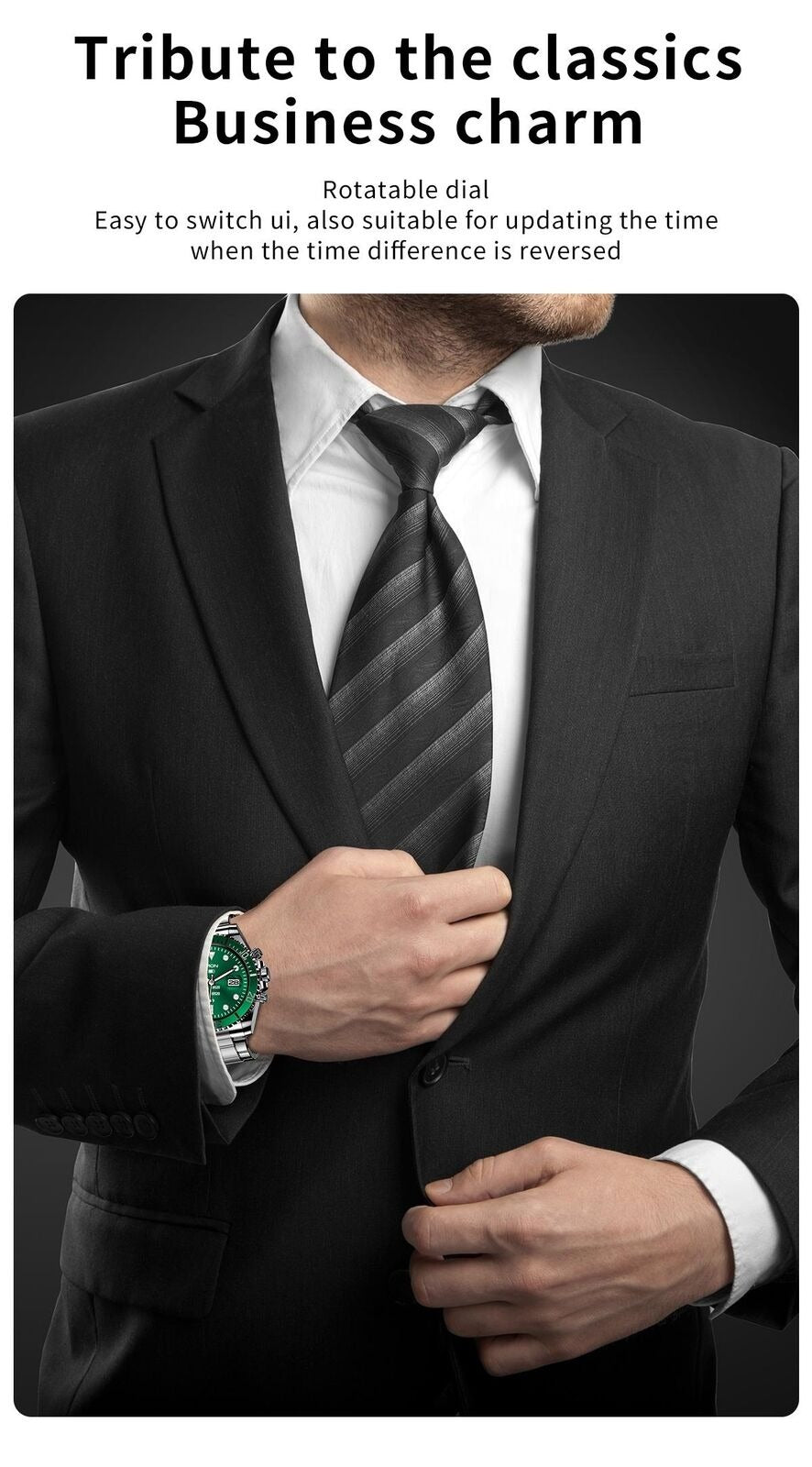 Montre connectée pour homme avec bracelet en acier et appels BT, style Rolex, pour le sport et les affaires | AW-12