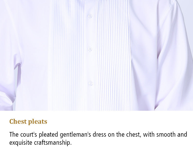 Camicia da uomo con doppia pieghe, elegante camicia francese da lavoro di alta qualità | LF631