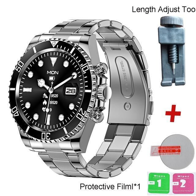 Montre connectée pour homme avec bracelet en acier et appels BT, style Rolex, pour le sport et les affaires | AW-12