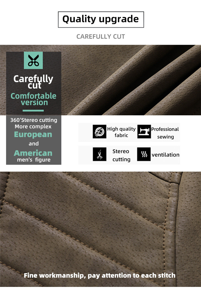 Men's PU Leather Jacket Padded Lapel Oblique Lapel Zipper Korean Stand-up Collar Jacket Blazer | KH-138