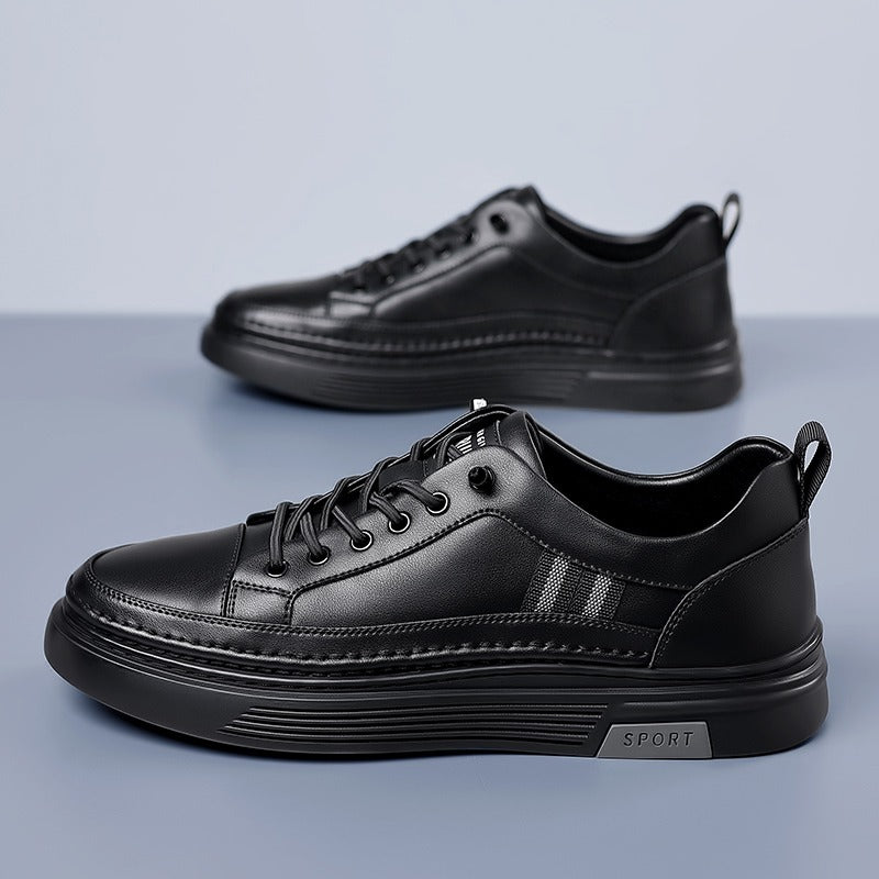 Sneakers in pelle casual con punta affilata comode scarpe traspiranti con lacci | L8081