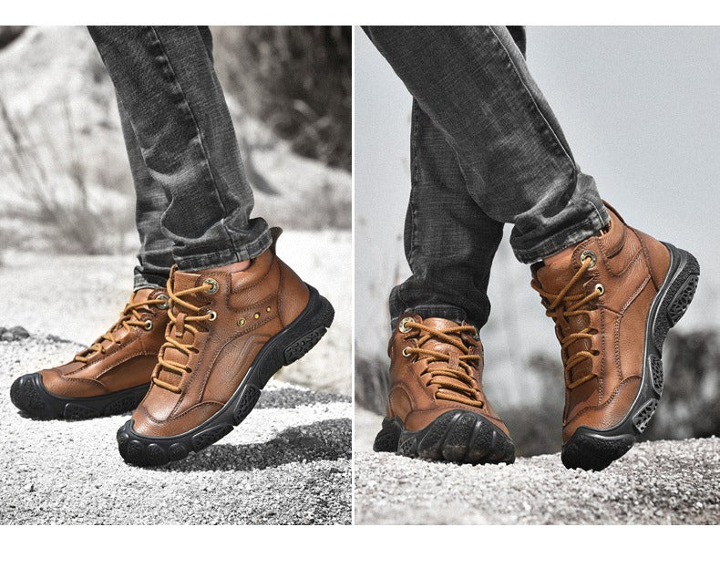Bottes classiques formelles en cuir pour hommes, chaussures de randonnée imperméables pour l'extérieur | 5202