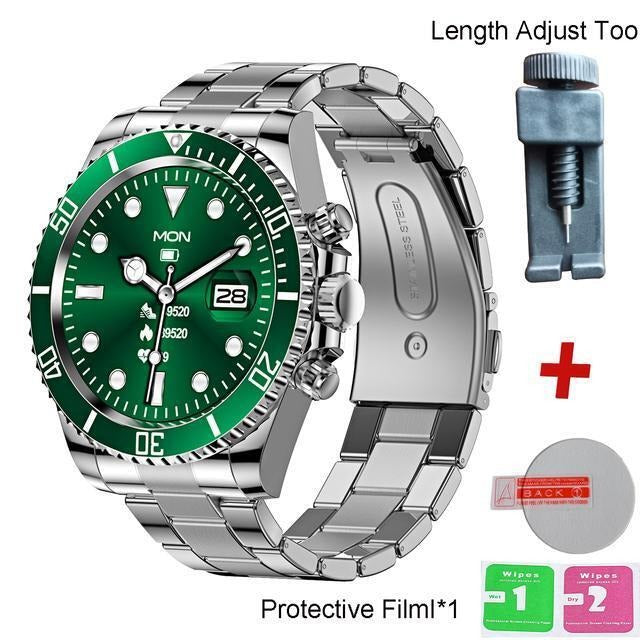 Montre connectée pour homme avec bracelet en acier et appels BT, style Rolex, pour le sport et les affaires | AW-12