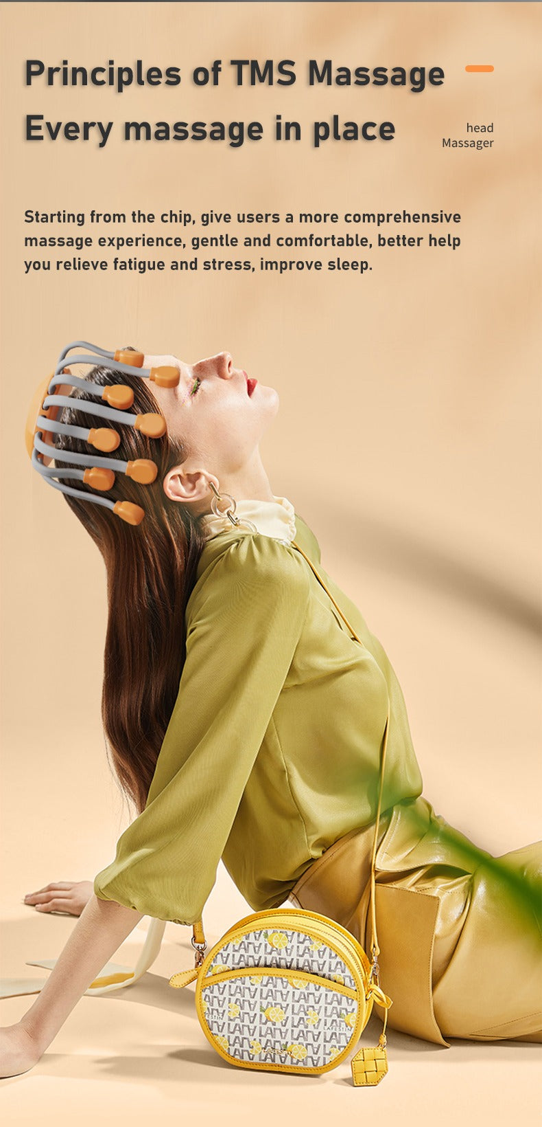 Appareil de massage intelligent pour le cuir chevelu et la tête, appareil de relaxation pour tout le corps, soulage la fatigue, appareil de massage électrique pour le cuir chevelu Octopus | MZ-HM156