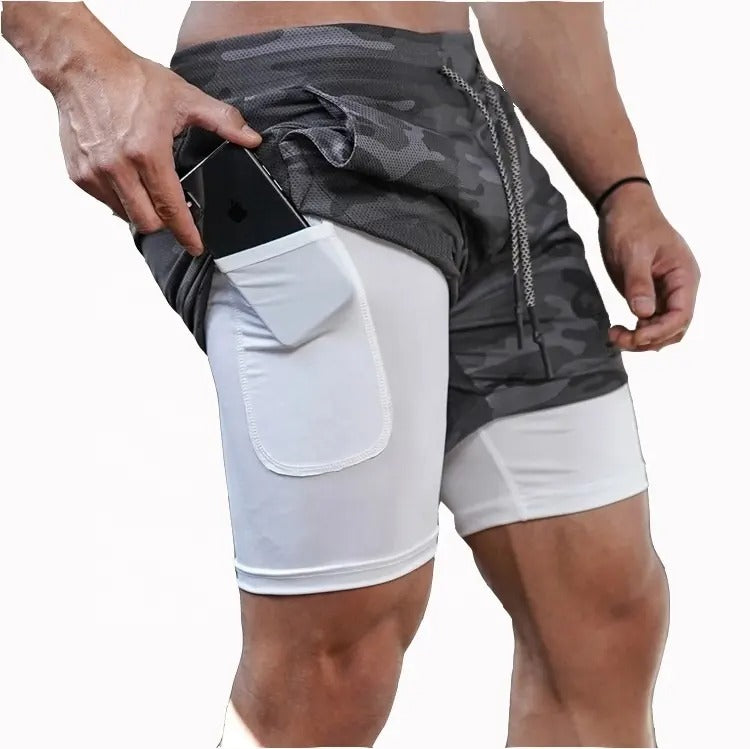 Pantaloncini sportivi corti comodi da uomo con tasche, pantaloncini casual elastici | DK-858