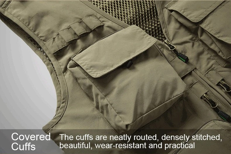 Gilet cargo multitasche da uomo, maglione da pesca per arrampicata, campeggio, escursionismo, gilet estivo