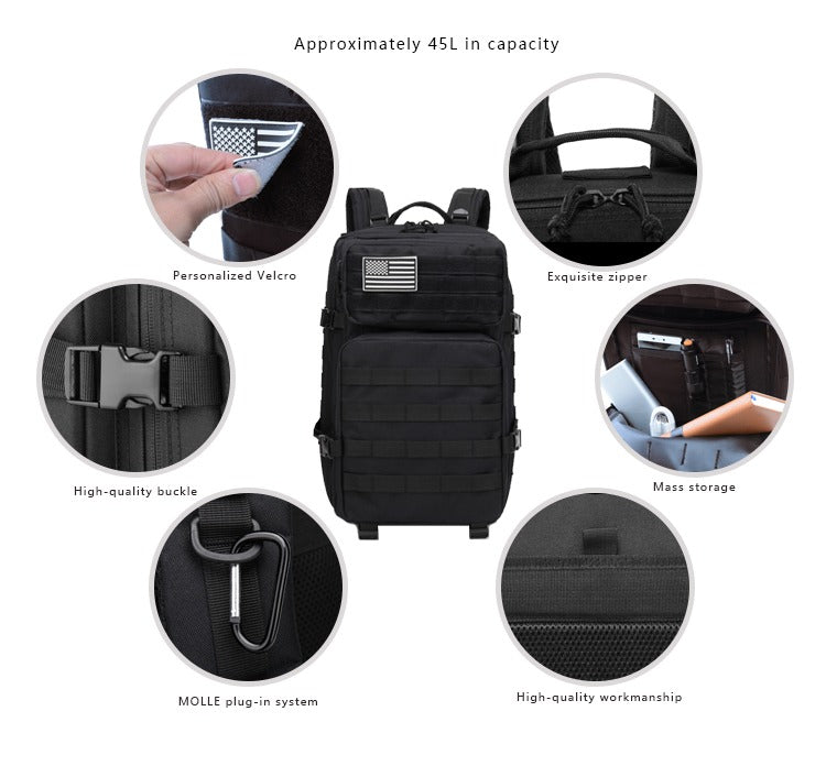 Nouveau sac Molle portable tendance 45L, bagage de voyage en montagne, sac à dos tactique Oxford |