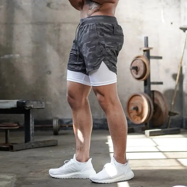 Pantaloncini sportivi corti comodi da uomo con tasche, pantaloncini casual elastici | DK-858