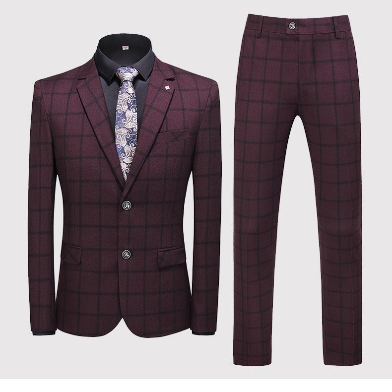 Completo da uomo di qualità premium, 3 pezzi, monopetto, blazer, gilet e pantaloni, casual, da festa e da lavoro, due bottoni, vestibilità elegante | TZ94