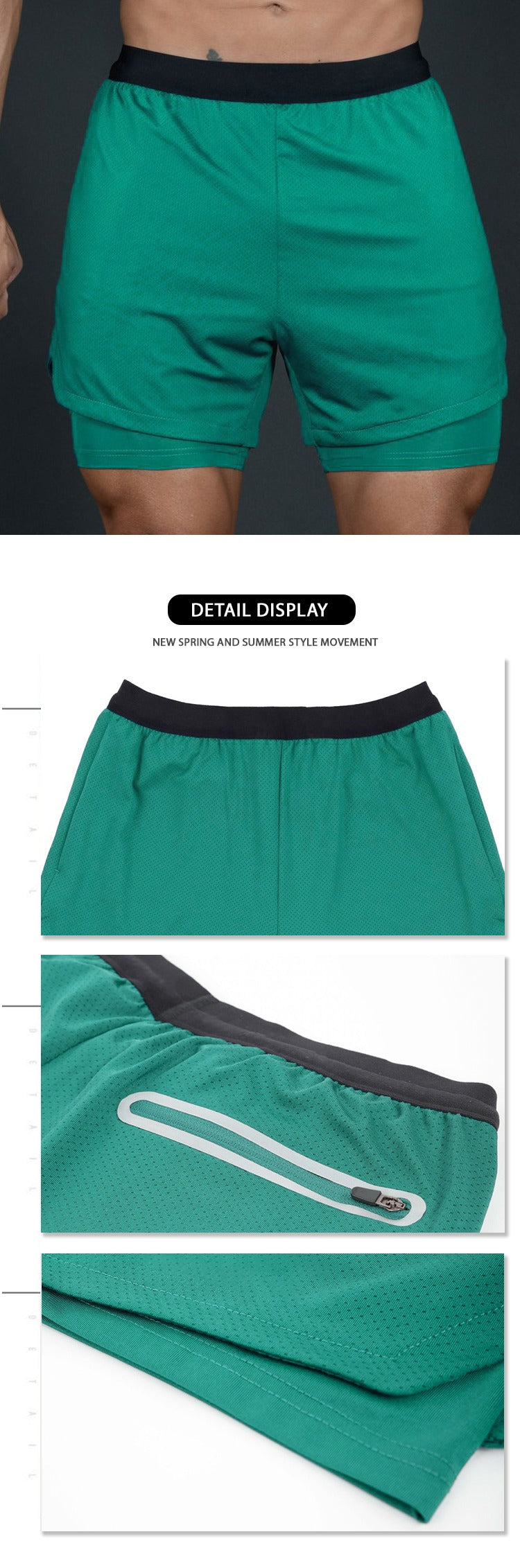Short de basket-ball respirant à séchage rapide pour homme, short d'entraînement très élastique avec poches intérieures, short de sport | DK45