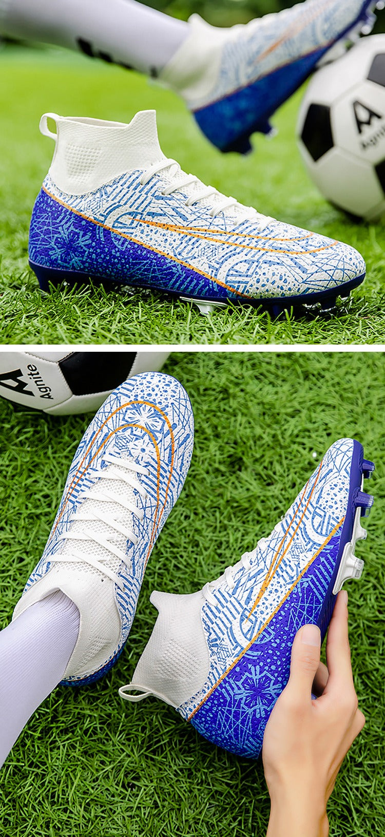 Chaussures de football professionnelles à crampons montantes et respirantes | 23152