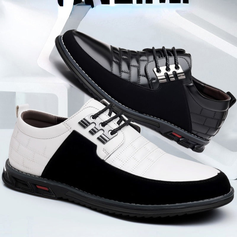 Men's Plaid British Style Derby Shoes Non-Slip Leather Loafers Moccasins Wedding Dress Shoes |